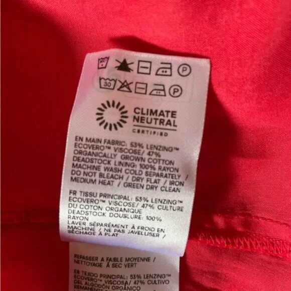 NEW Reformation Kiria Midi Drop Waist Short Sleeve Dress Lipstick Red | size 0 - Picture 13 of 14